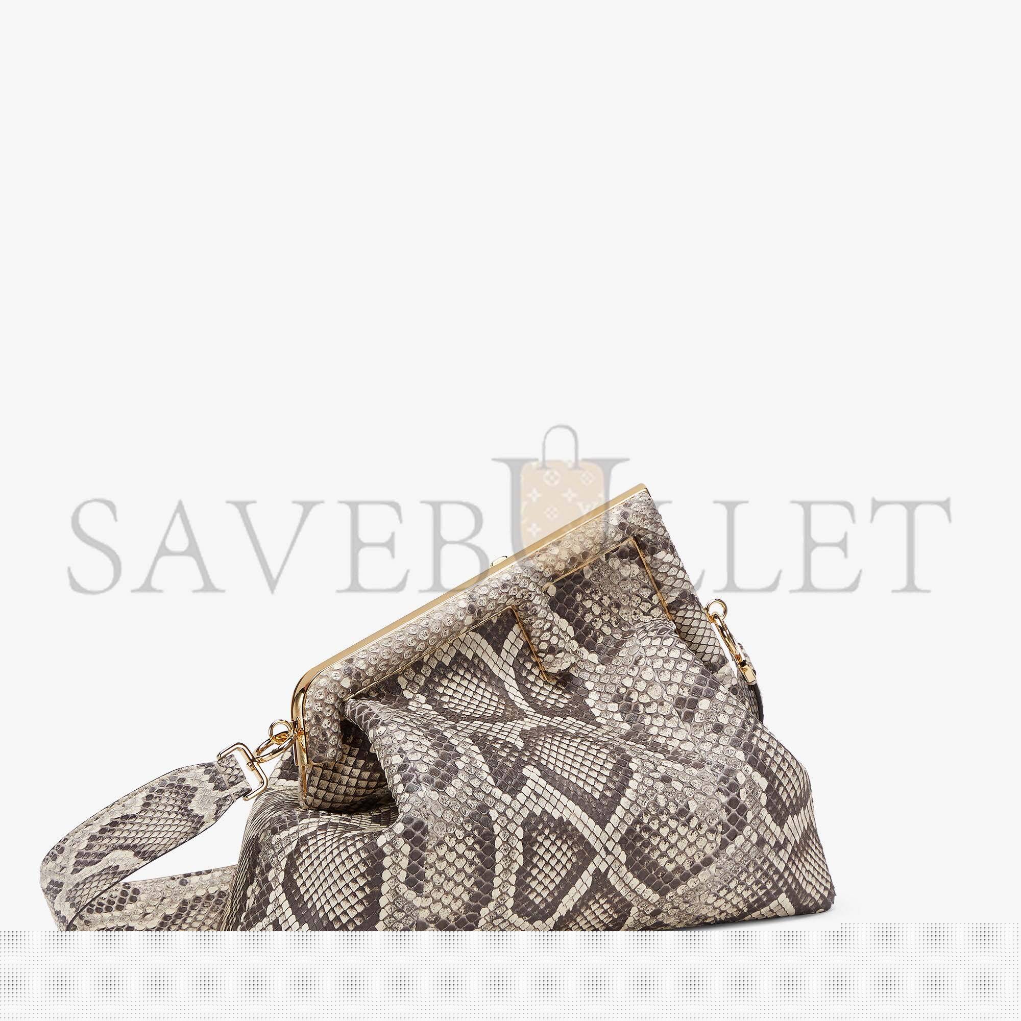FENDI FIRST MEDIUM - WHITE PYTHON LEATHER BAG 8BP127AH97F1FEH (32.5*23.5*15cm)