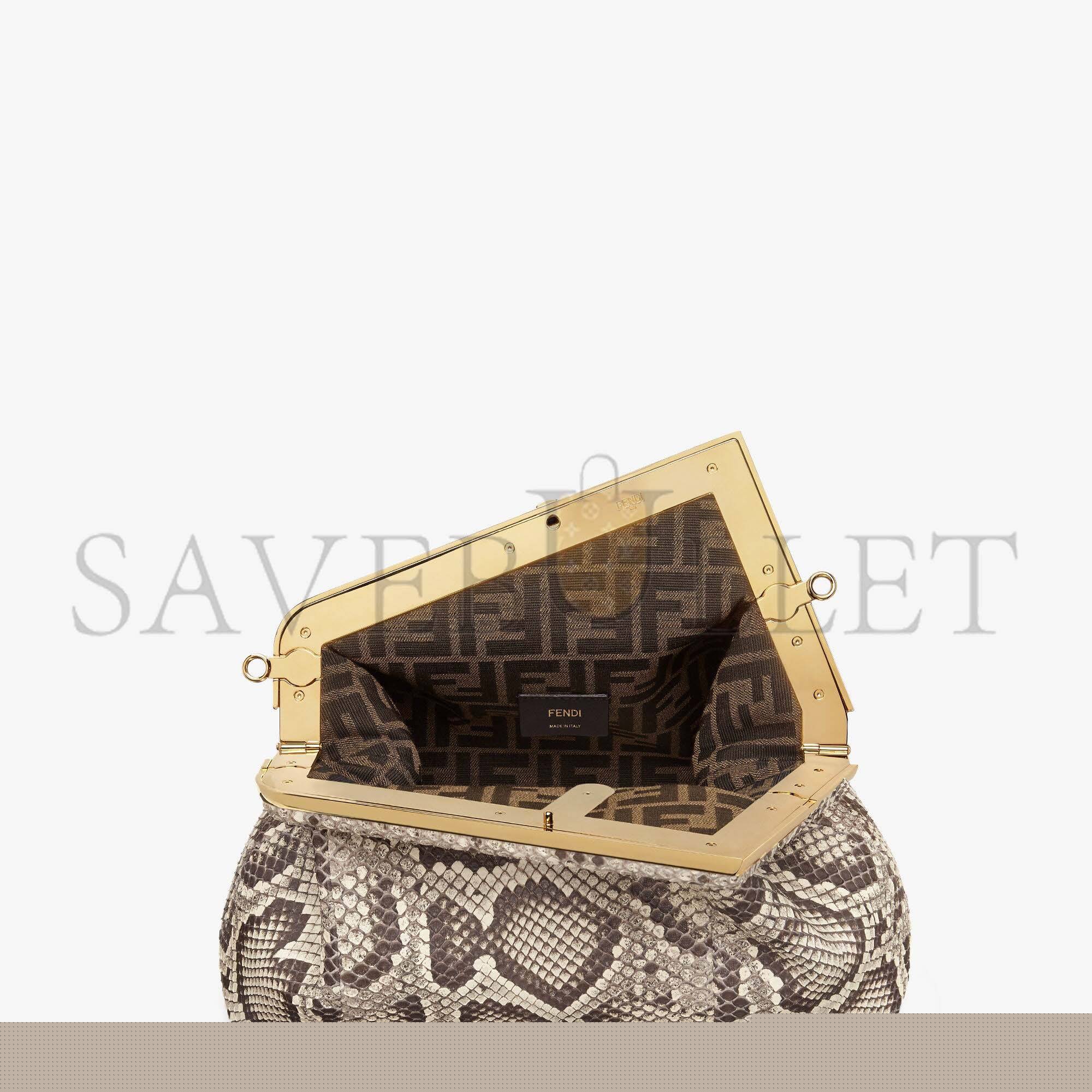 FENDI FIRST MEDIUM - WHITE PYTHON LEATHER BAG 8BP127AH97F1FEH (32.5*23.5*15cm)