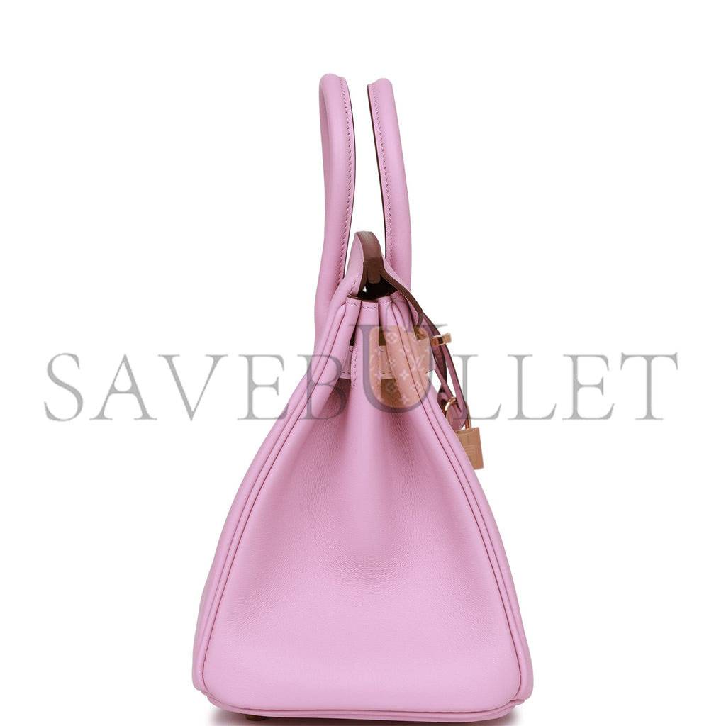 HERMES BIRKIN 25 MAUVE SYLVESTRE SWIFT ROSE GOLD HARDWARE H049362CDX9 (25*20*13cm)