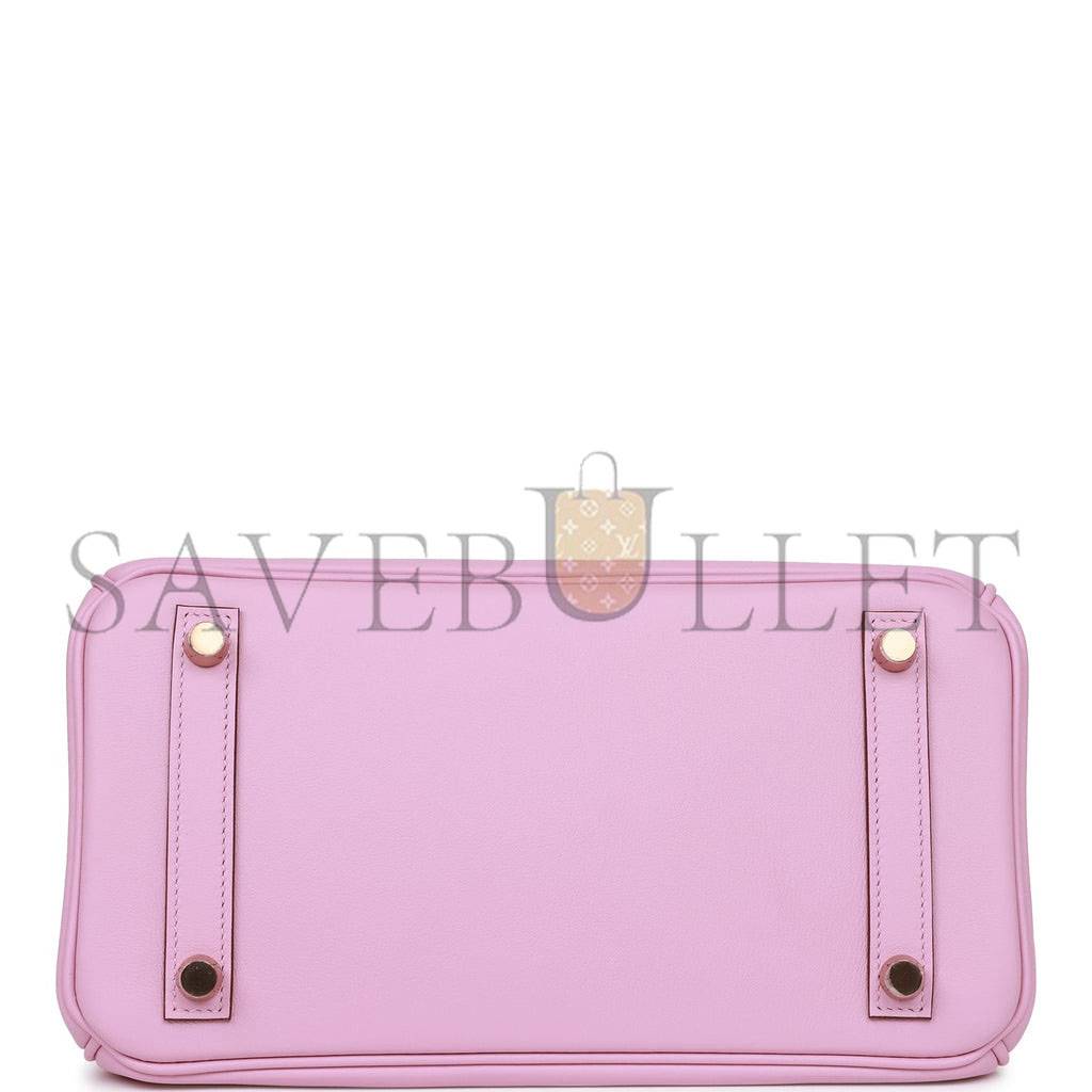 HERMES BIRKIN 25 MAUVE SYLVESTRE SWIFT ROSE GOLD HARDWARE H049362CDX9 (25*20*13cm)