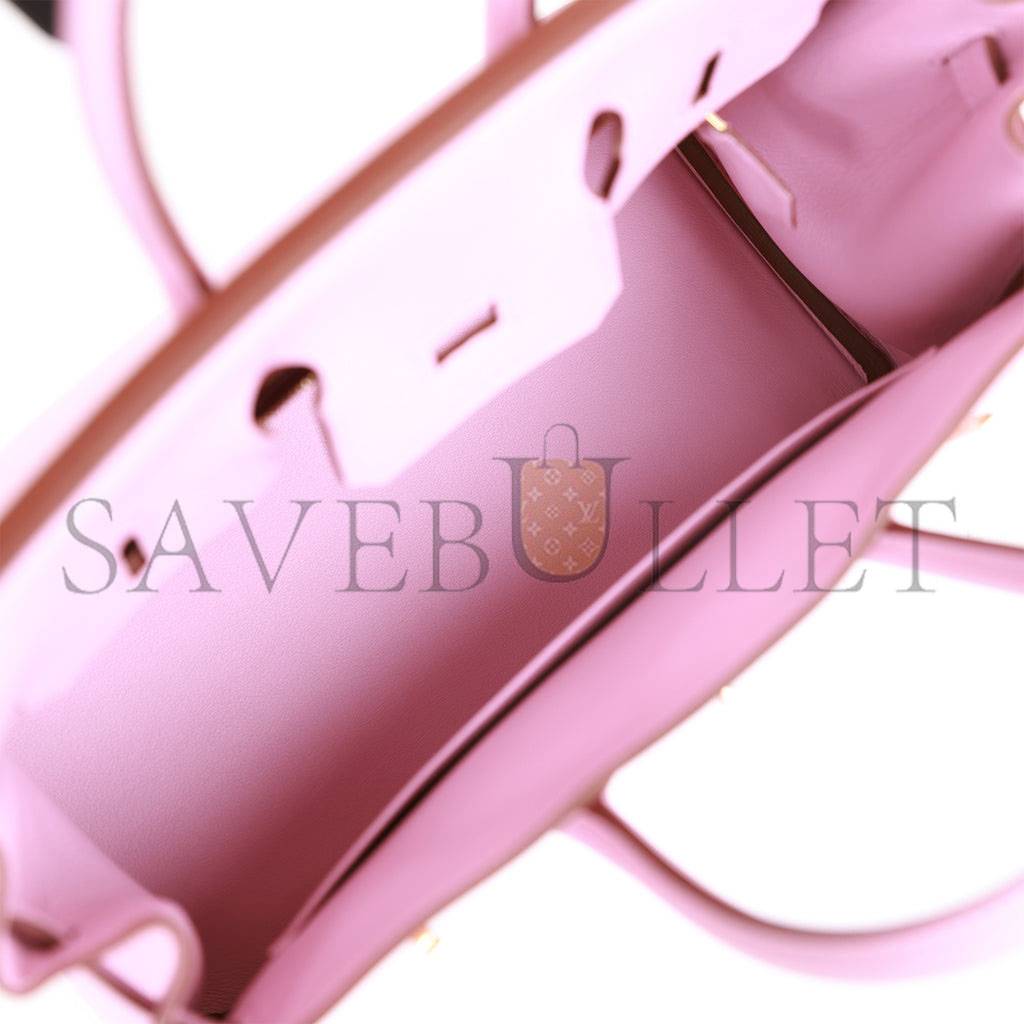 HERMES BIRKIN 25 MAUVE SYLVESTRE SWIFT ROSE GOLD HARDWARE H049362CDX9 (25*20*13cm)