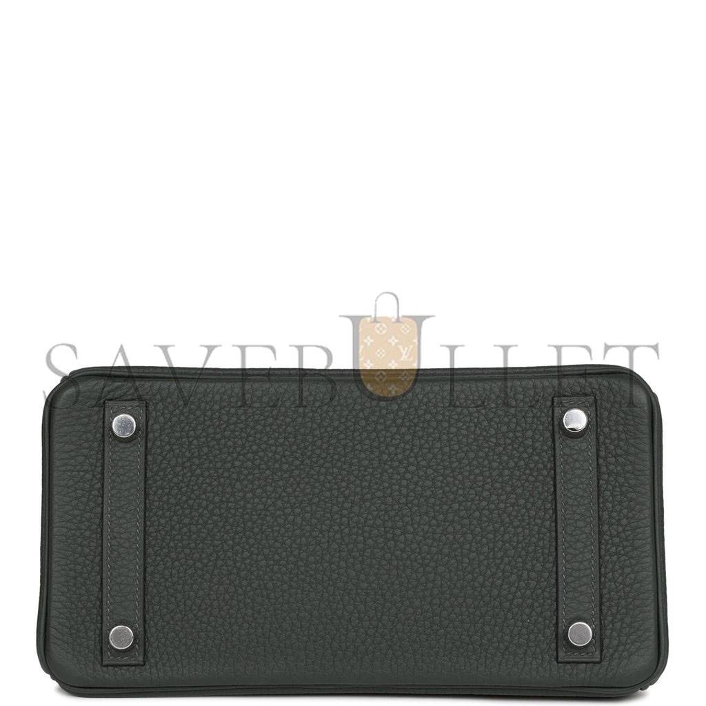 HERMES BIRKIN 25 VERT FONCE TOGO HARDWARE HANDMADE (25*20*13cm)