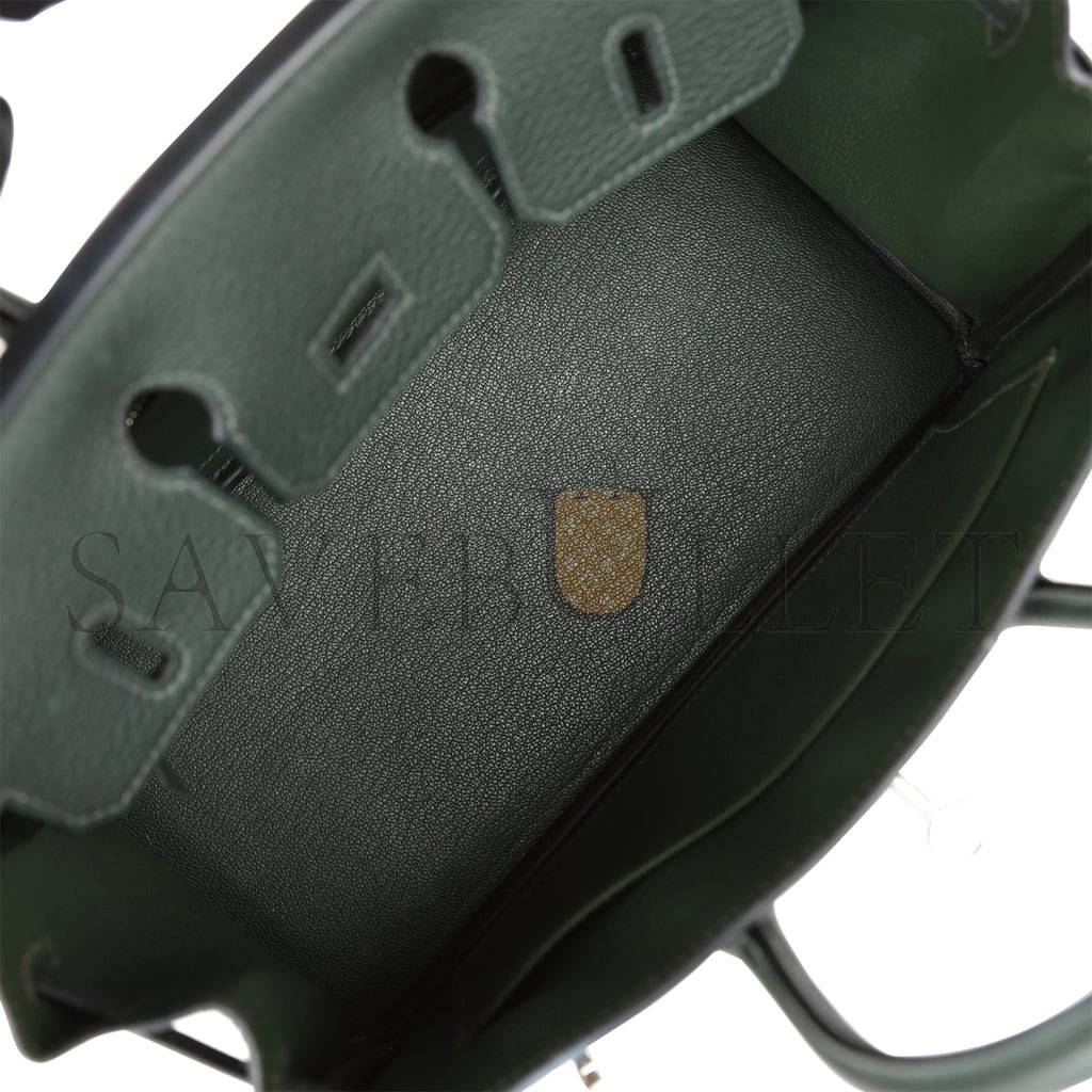 HERMES BIRKIN 25 VERT FONCE TOGO HARDWARE HANDMADE (25*20*13cm)