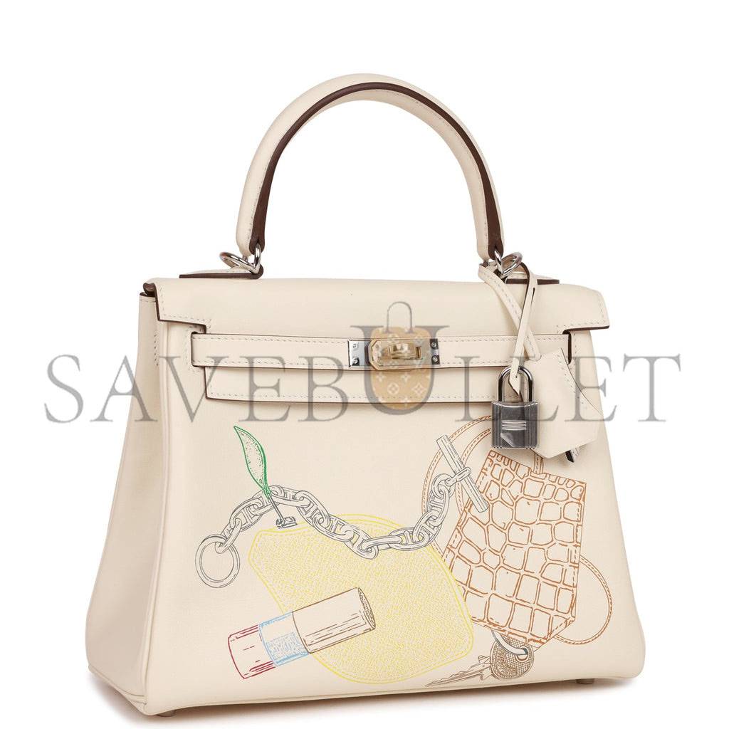 HERMES KELLY 25 SWIFT PALLADIUM HARDWARE (25*17*7cm)