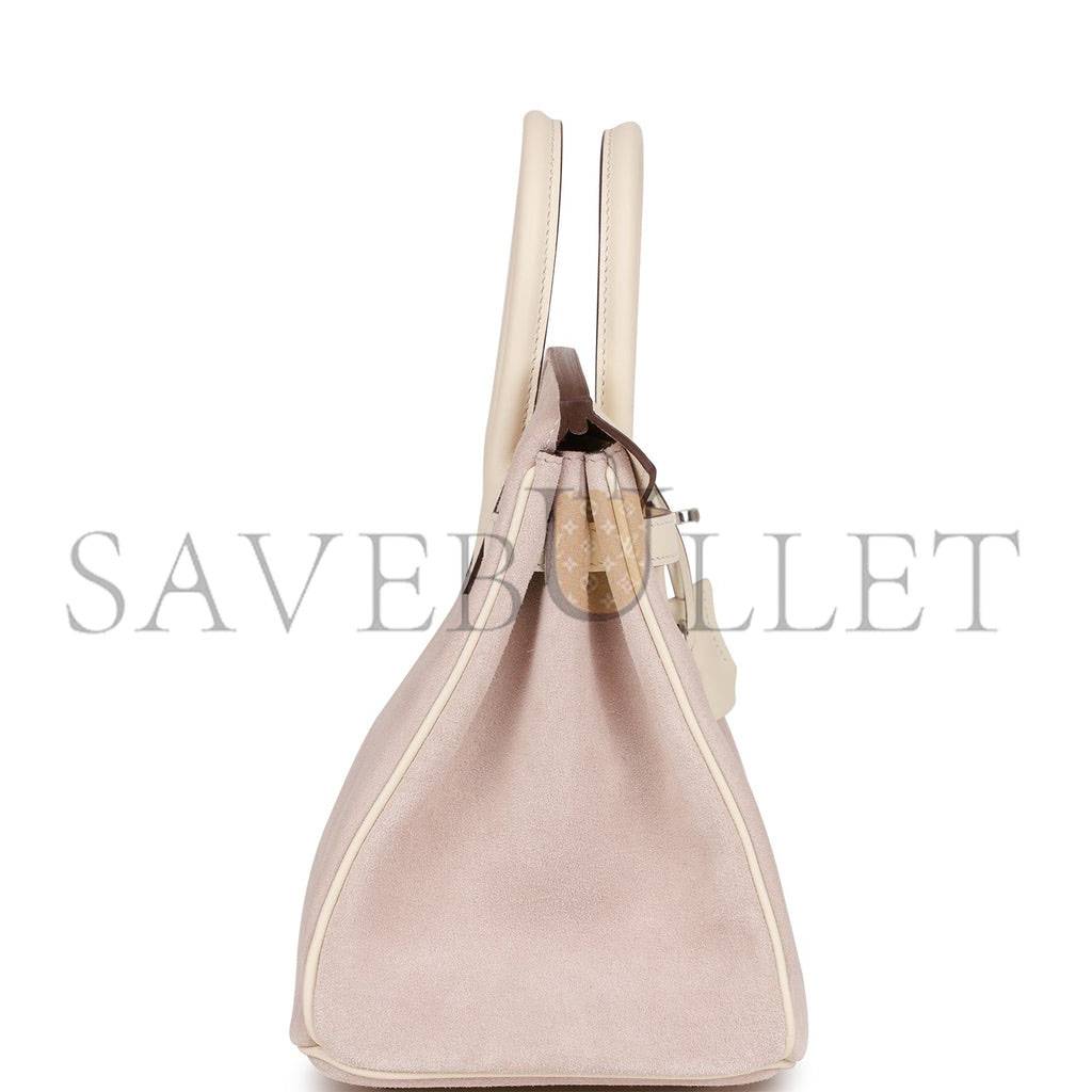 HERMES BIRKIN 25 SWIFT AND SUEDE PALLADIUM HARDWARE (25*20*13cm)