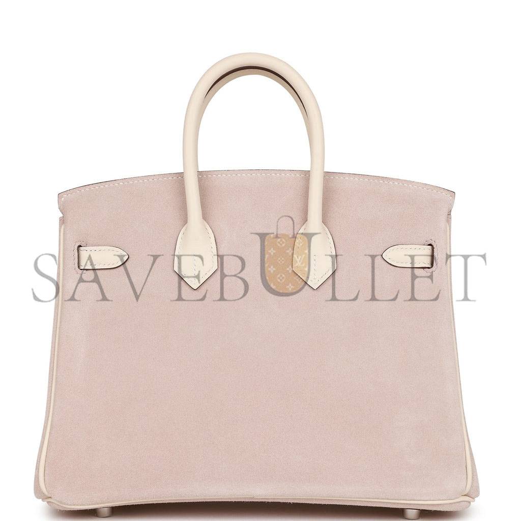 HERMES BIRKIN 25 SWIFT AND SUEDE PALLADIUM HARDWARE (25*20*13cm)