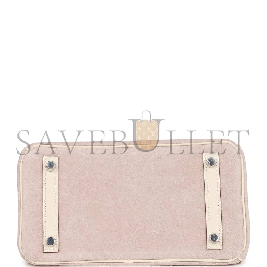 HERMES BIRKIN 25 SWIFT AND SUEDE PALLADIUM HARDWARE (25*20*13cm)