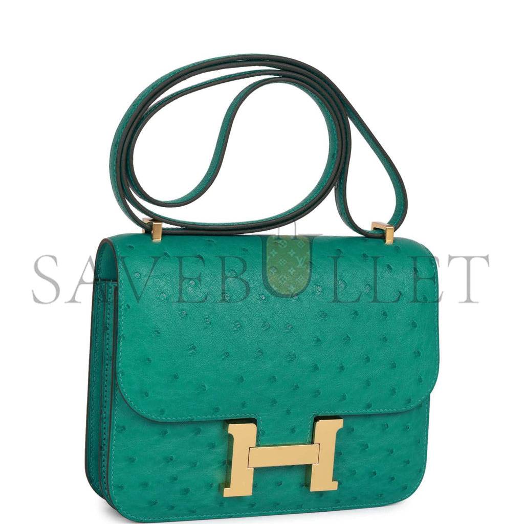 HERMES MASTER CONSTANCE 18 VERT VERONE OSTRICH GOLD HARDWARE 39873610481758 (18cm)