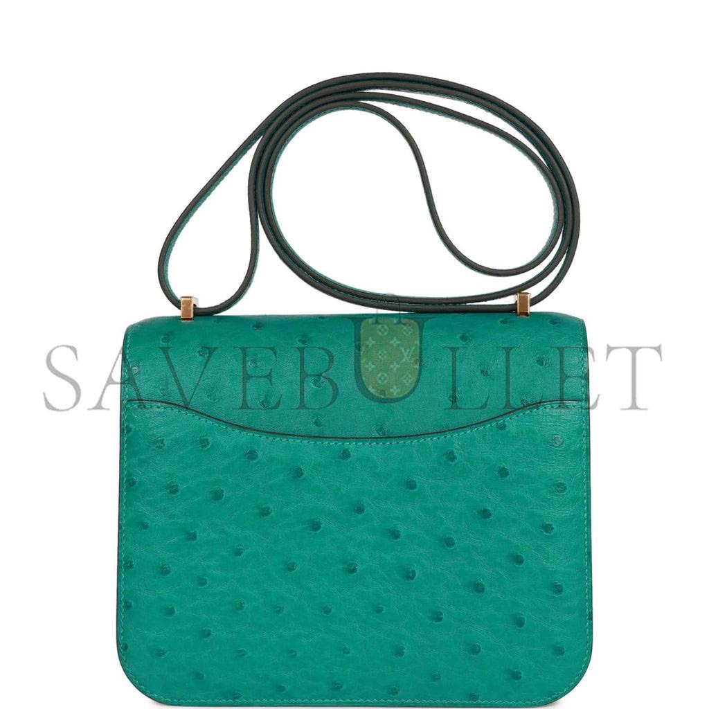 HERMES MASTER CONSTANCE 18 VERT VERONE OSTRICH GOLD HARDWARE 39873610481758 (18cm)