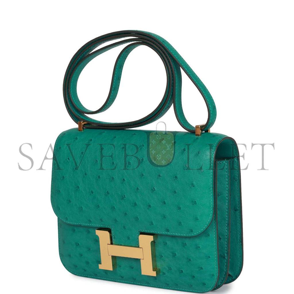 HERMES MASTER CONSTANCE 18 VERT VERONE OSTRICH GOLD HARDWARE 39873610481758 (18cm)