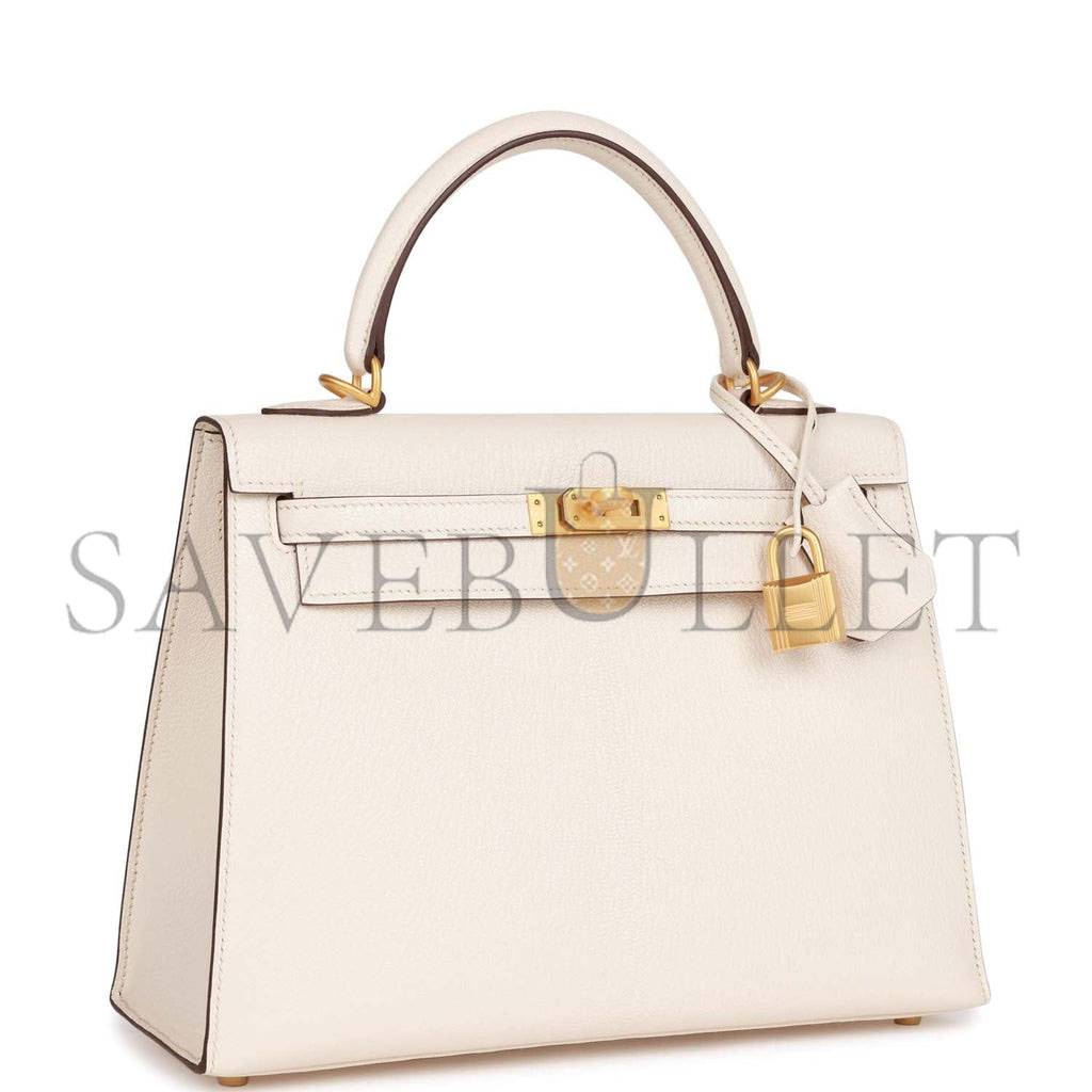 HERMES KELLY 25 SELLIER EPSOM BRUSHED GOLD HARDWARE (25*17*7cm)