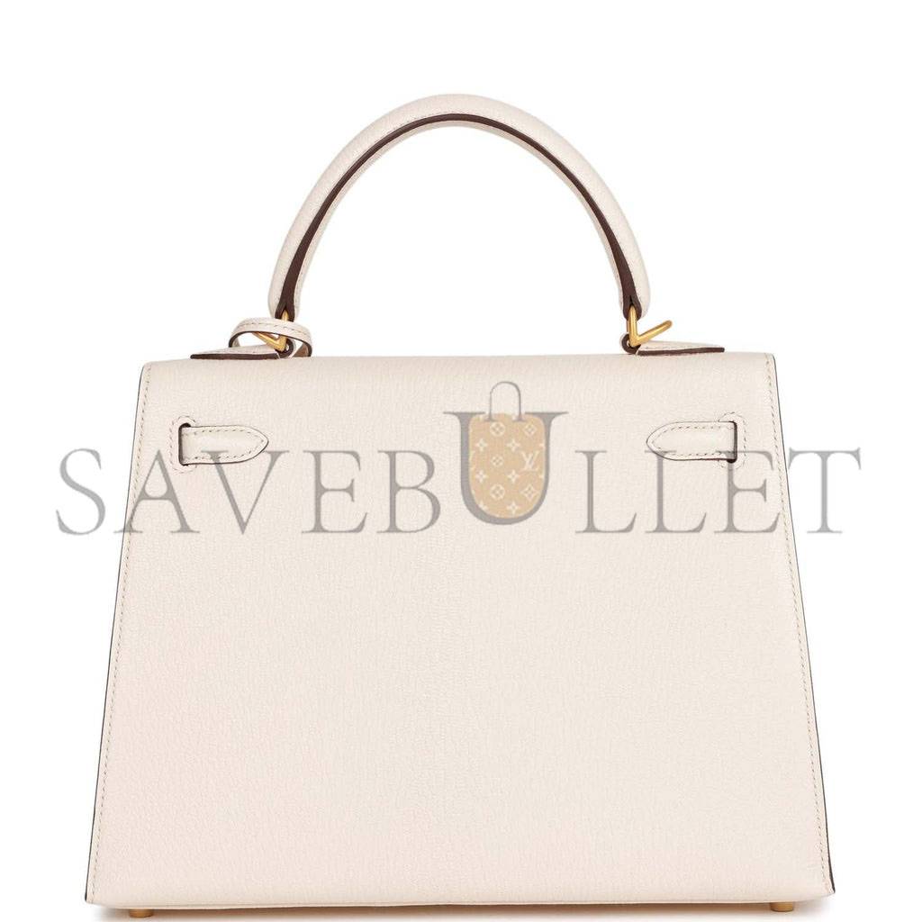 HERMES KELLY 25 SELLIER EPSOM BRUSHED GOLD HARDWARE (25*17*7cm)