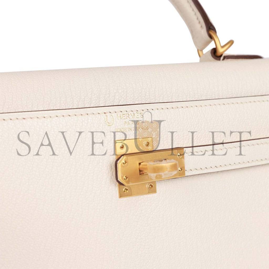 HERMES KELLY 25 SELLIER EPSOM BRUSHED GOLD HARDWARE (25*17*7cm)