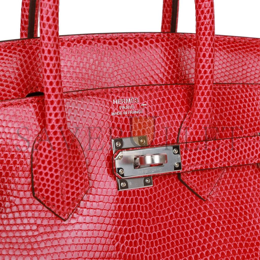 HERMES MASTER BIRKIN 25 LIZARD PALLADIUM HARDWARE (25*20*13cm)