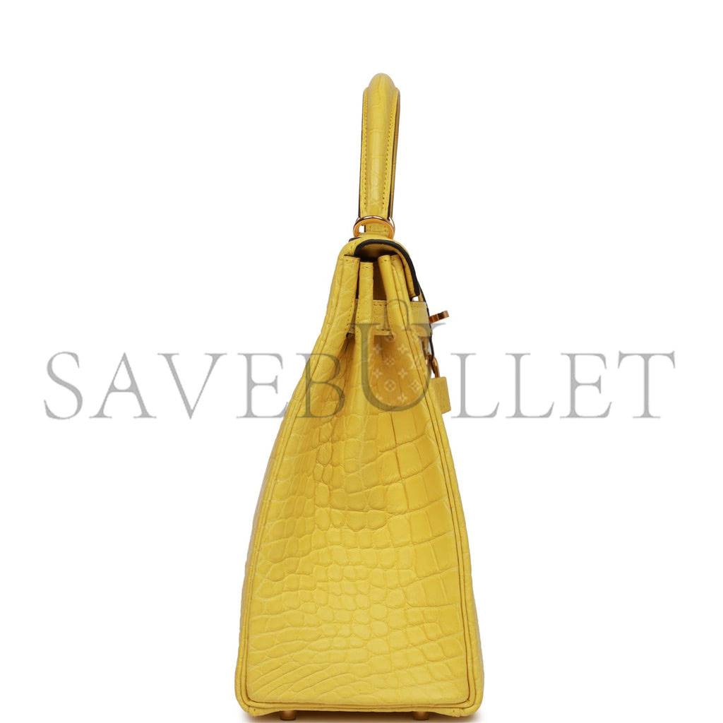 HERMES MASTER KELLY 32 MATTE NILE CROCODILE GOLD HARDWARE (32*23*10.5cm)