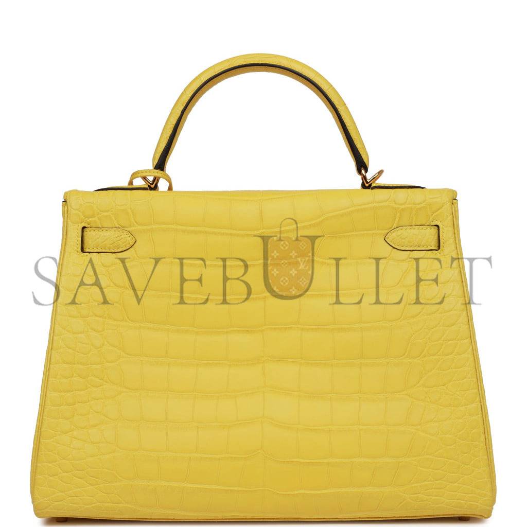 HERMES MASTER KELLY 32 MATTE NILE CROCODILE GOLD HARDWARE (32*23*10.5cm)