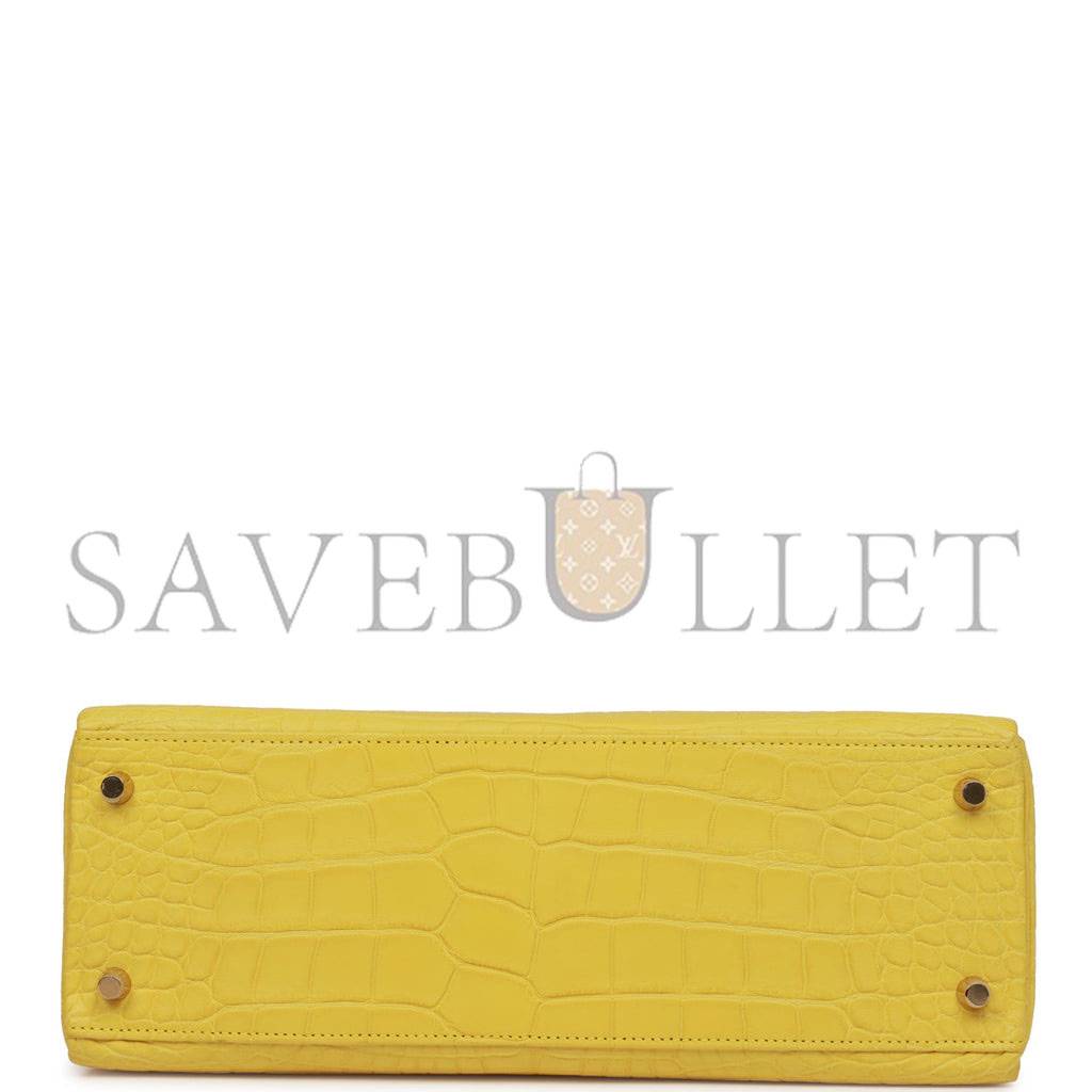 HERMES MASTER KELLY 32 MATTE NILE CROCODILE GOLD HARDWARE (32*23*10.5cm)