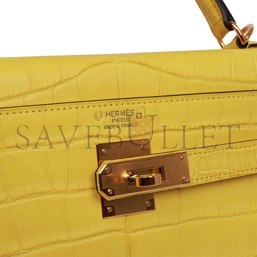 HERMES MASTER KELLY 32 MATTE NILE CROCODILE GOLD HARDWARE (32*23*10.5cm)