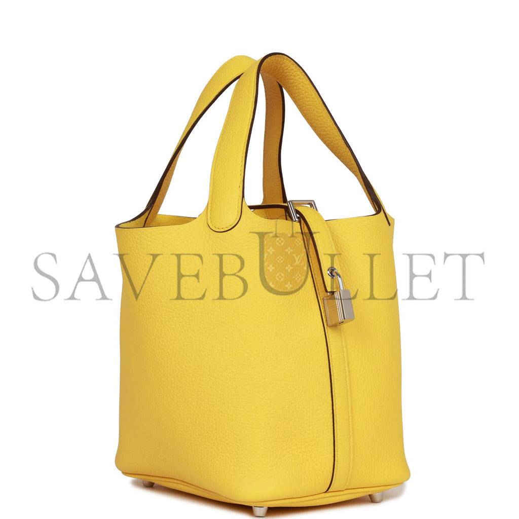 HERMES PICOTIN LOCK 18 CLEMENCE PALLADIUM HARDWARE (18*18*13cm)