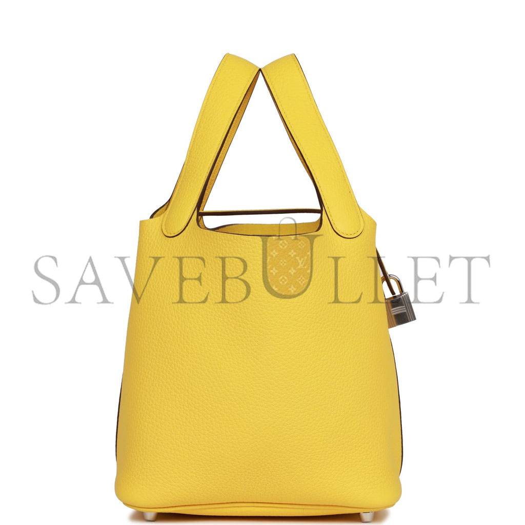 HERMES PICOTIN LOCK 18 CLEMENCE PALLADIUM HARDWARE (18*18*13cm)