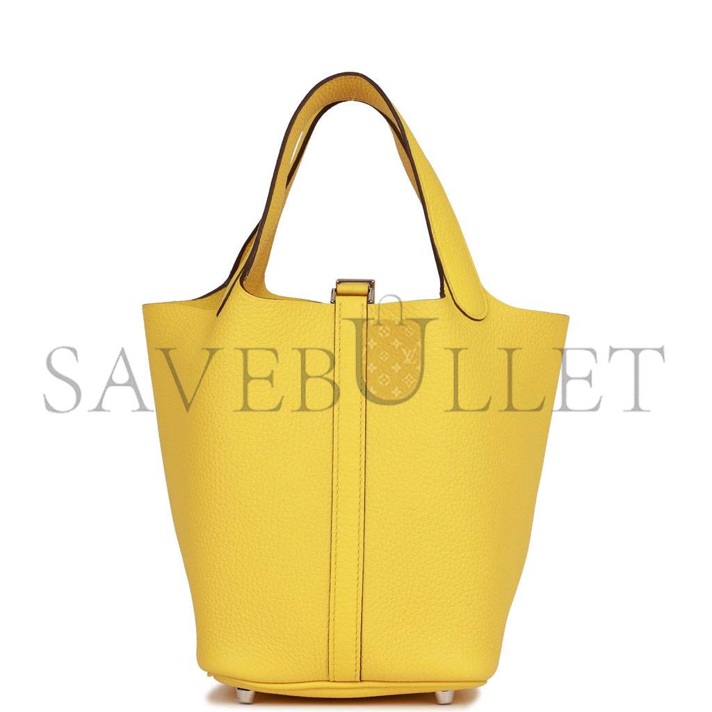 HERMES PICOTIN LOCK 18 CLEMENCE PALLADIUM HARDWARE (18*18*13cm)