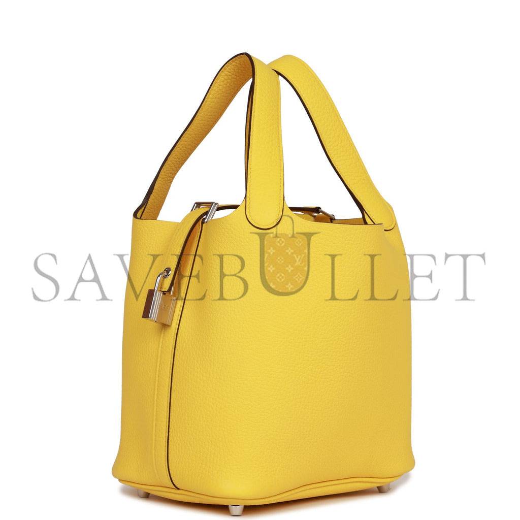 HERMES PICOTIN LOCK 18 CLEMENCE PALLADIUM HARDWARE (18*18*13cm)