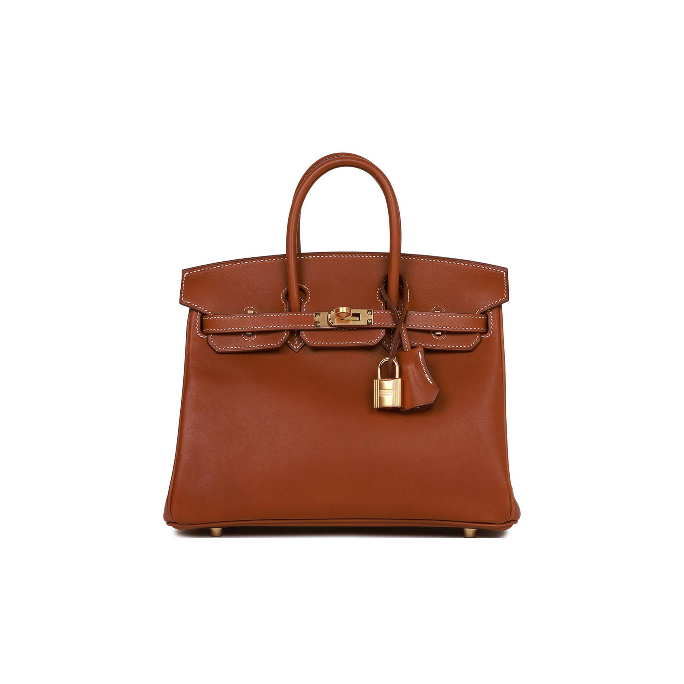 HERMES BIRKIN 25 FAUVE BARENIA GOLD HARDWARE HANDMADE (25*20*13cm)