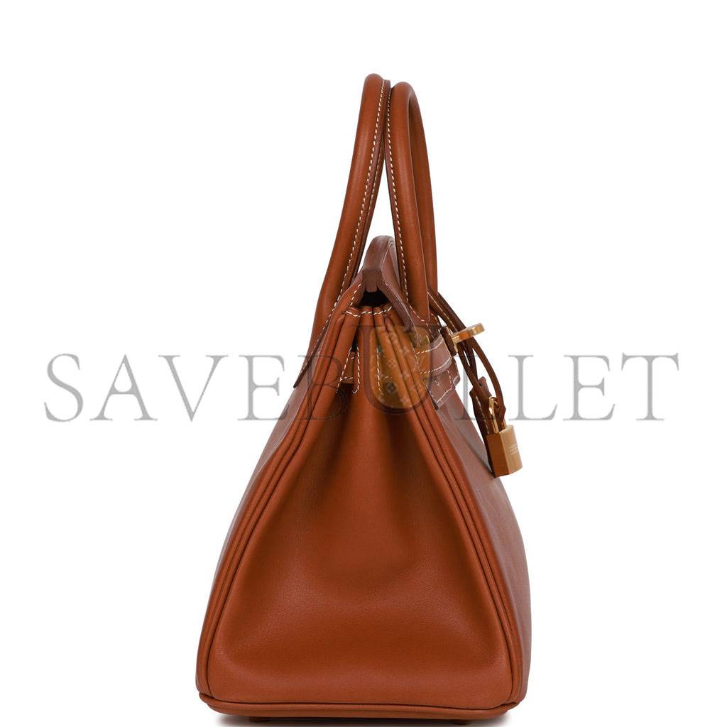 HERMES BIRKIN 25 FAUVE BARENIA GOLD HARDWARE HANDMADE (25*20*13cm)