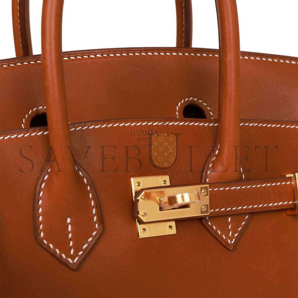 HERMES BIRKIN 25 FAUVE BARENIA GOLD HARDWARE HANDMADE (25*20*13cm)
