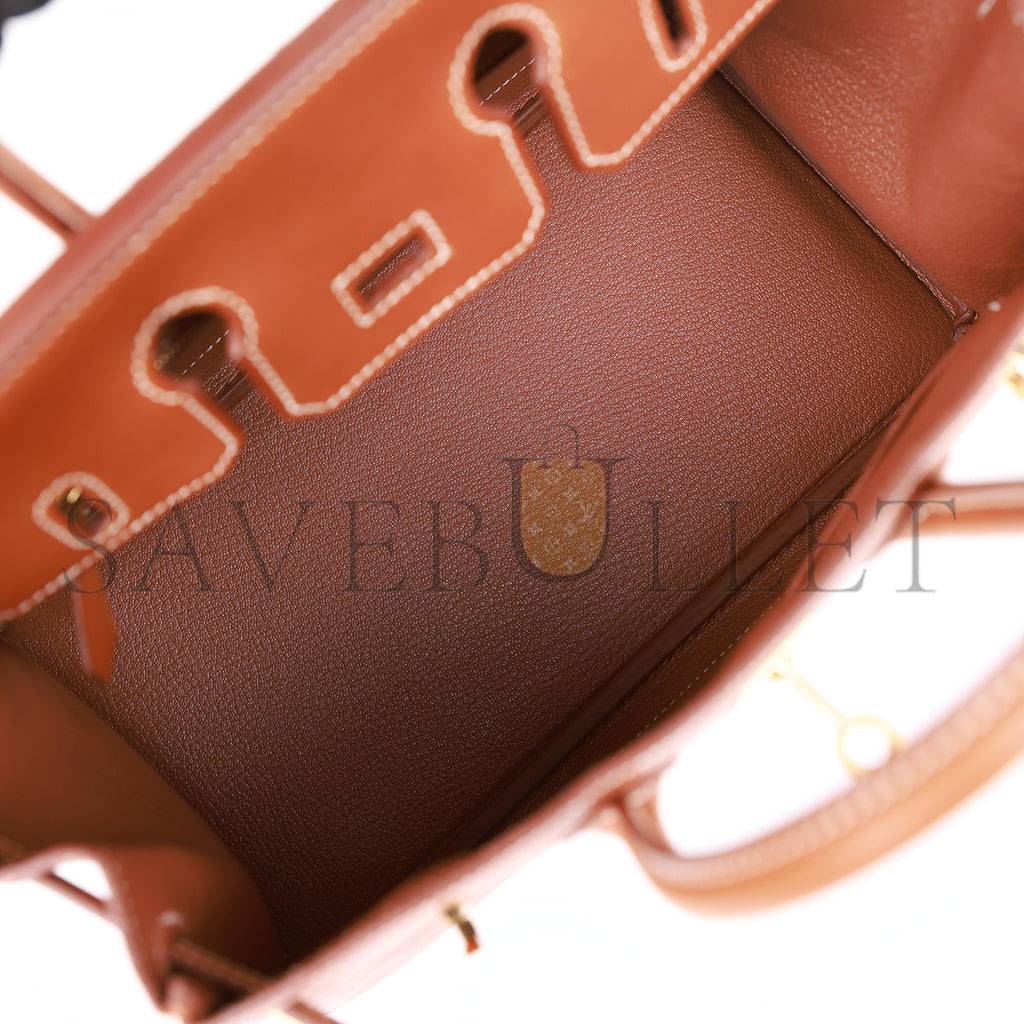 HERMES BIRKIN 25 FAUVE BARENIA GOLD HARDWARE HANDMADE (25*20*13cm)