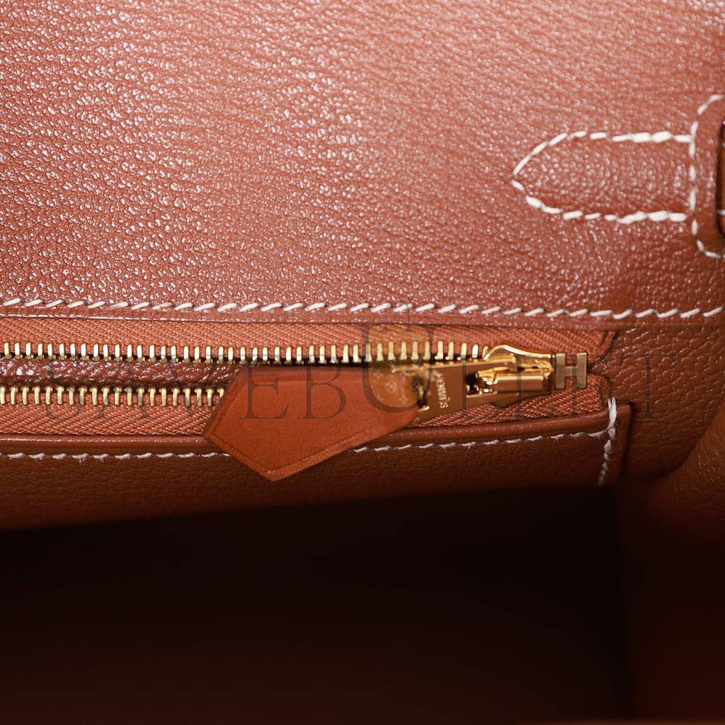 HERMES BIRKIN 25 FAUVE BARENIA GOLD HARDWARE HANDMADE (25*20*13cm)