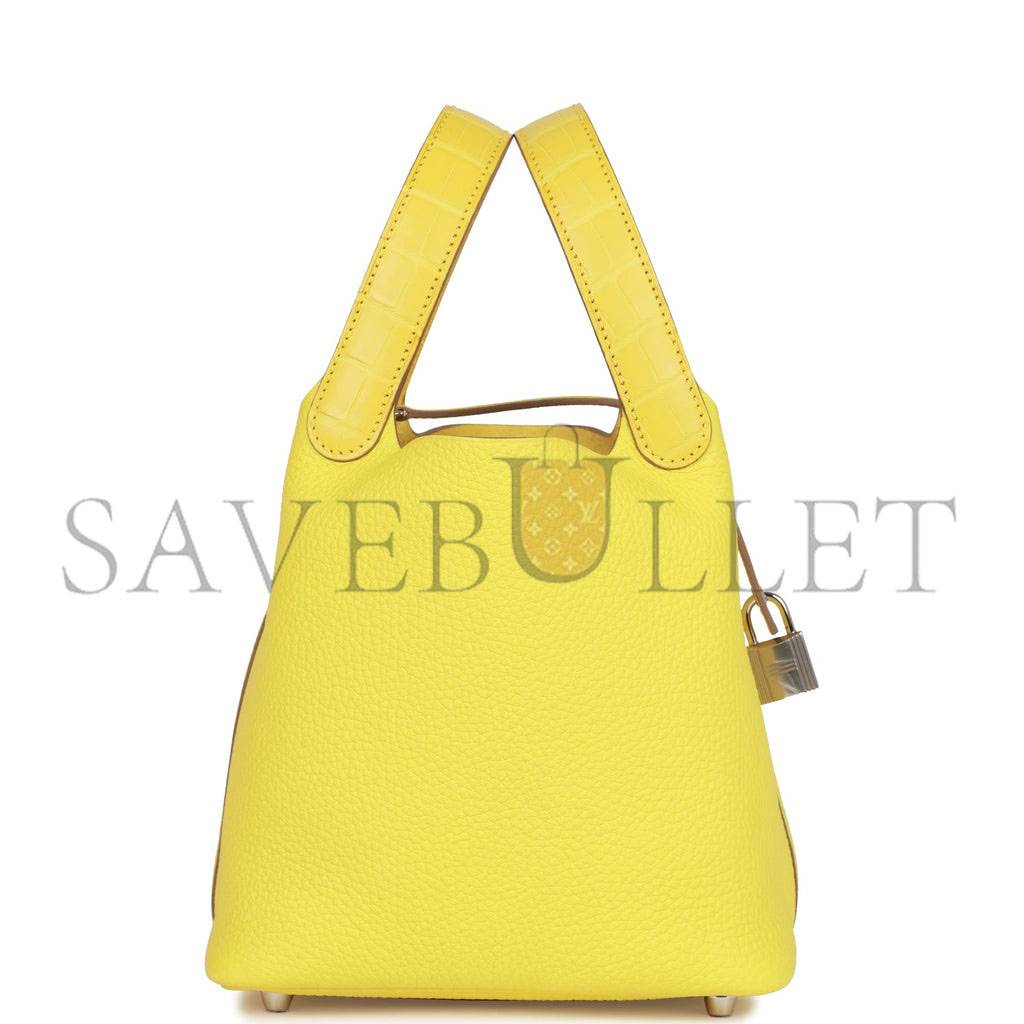 HERMES PICOTIN LOCK 18 CLEMENCE PALLADIUM HARDWARE H056289CK9R (18*18*13cm)