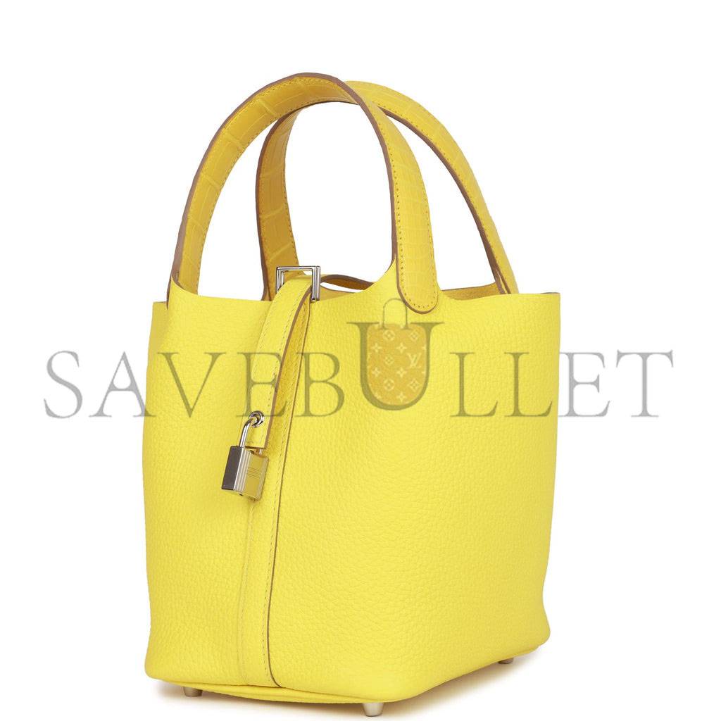 HERMES PICOTIN LOCK 18 CLEMENCE PALLADIUM HARDWARE H056289CK9R (18*18*13cm)