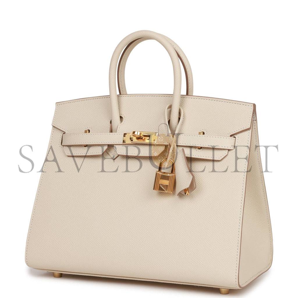 HERMES BIRKIN 25 SELLIER EPSOM GOLD HARDWARE (25*20*13cm)