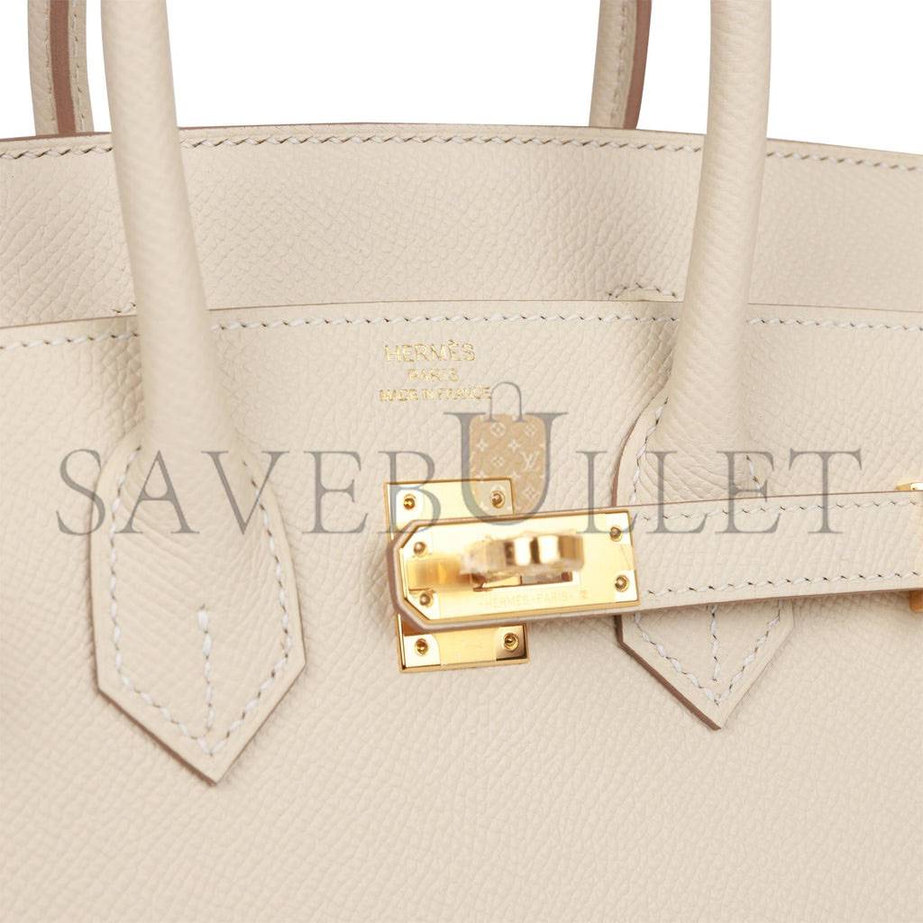 HERMES BIRKIN 25 SELLIER EPSOM GOLD HARDWARE (25*20*13cm)