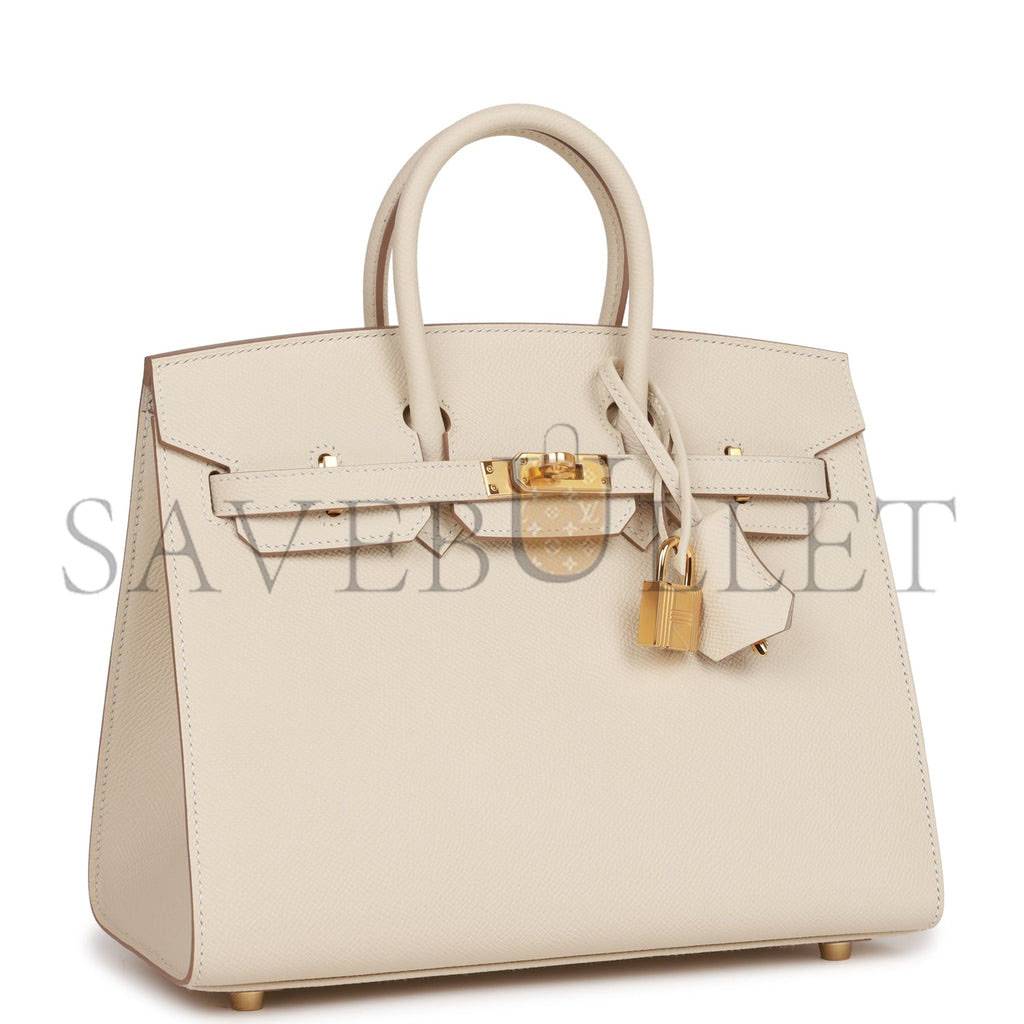 HERMES BIRKIN 25 SELLIER EPSOM GOLD HARDWARE (25*20*13cm)