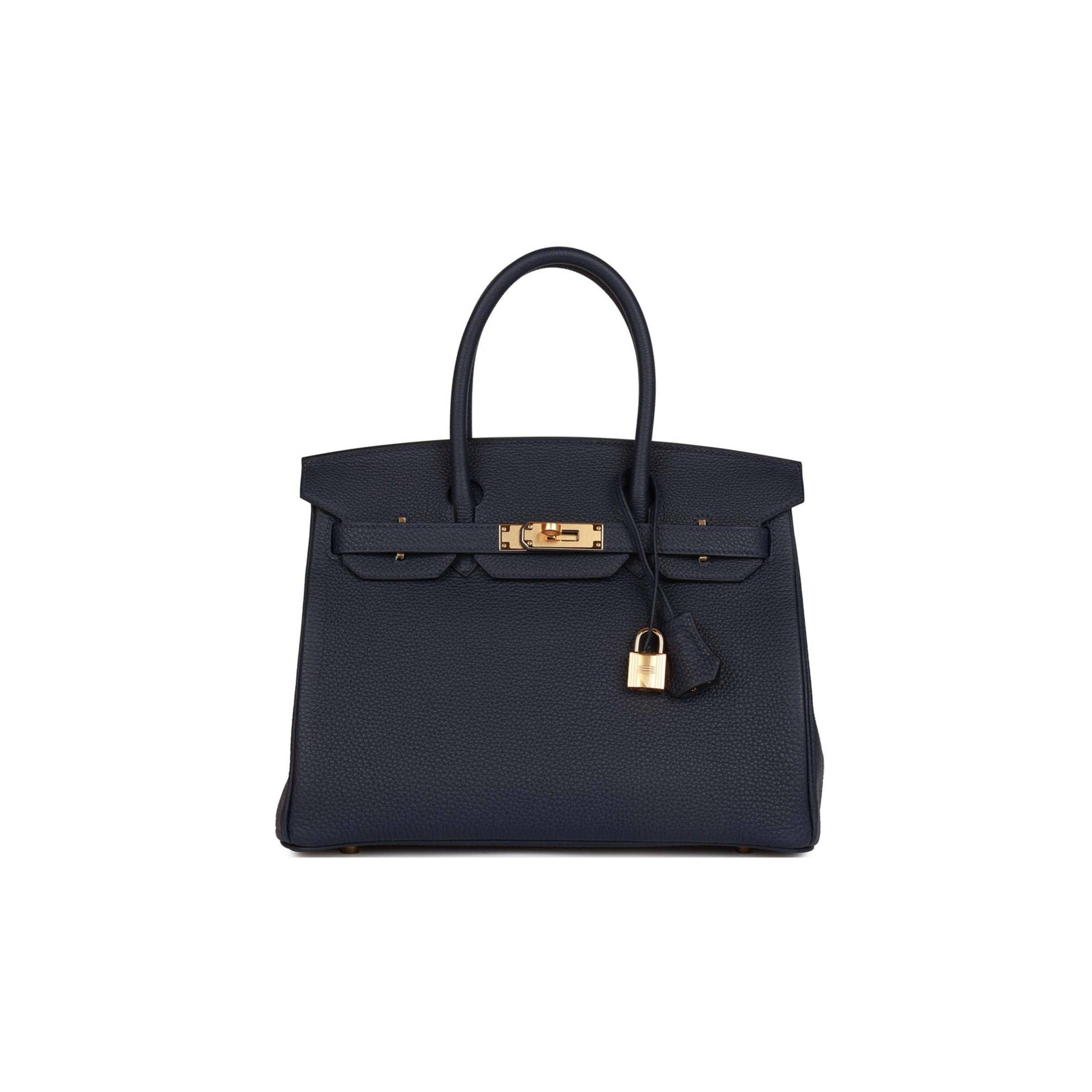 HERMES BIRKIN 30 BLEU NUIT TOGO GOLD HARDWARE (30*22*16cm)