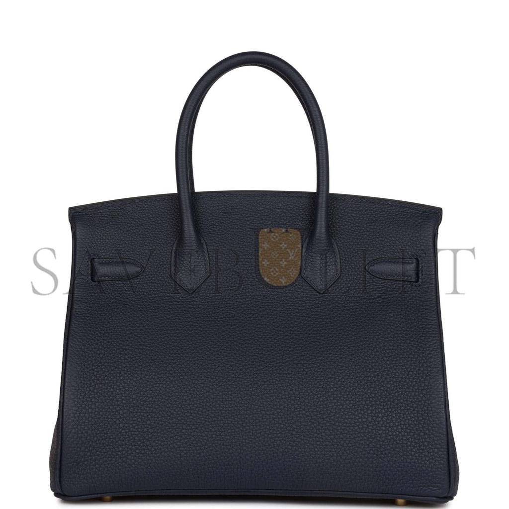 HERMES BIRKIN 30 BLEU NUIT TOGO GOLD HARDWARE (30*22*16cm)