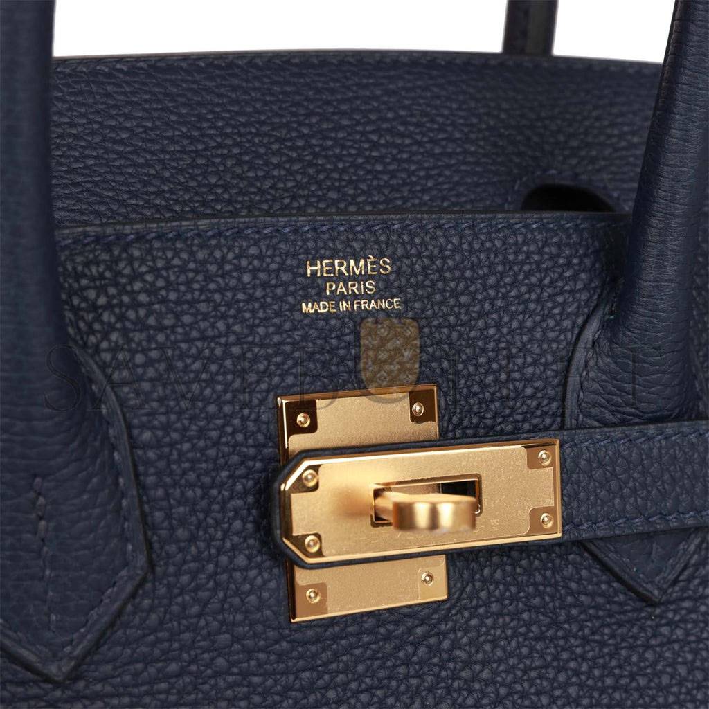 HERMES BIRKIN 30 BLEU NUIT TOGO GOLD HARDWARE (30*22*16cm)