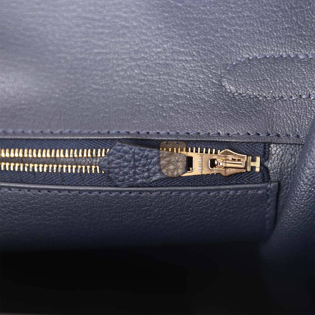 HERMES BIRKIN 30 BLEU NUIT TOGO GOLD HARDWARE (30*22*16cm)