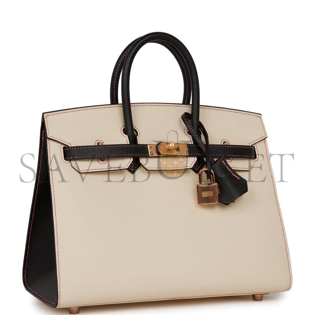 HERMES BIRKIN 25 SELLIER EPSOM ROSE GOLD HARDWARE (25*20*13cm)