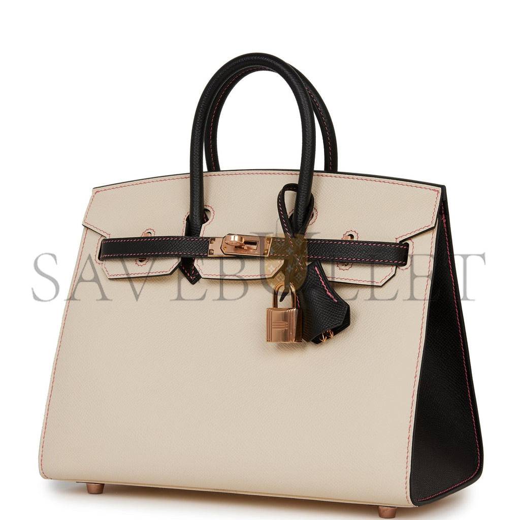 HERMES BIRKIN 25 SELLIER EPSOM ROSE GOLD HARDWARE (25*20*13cm)