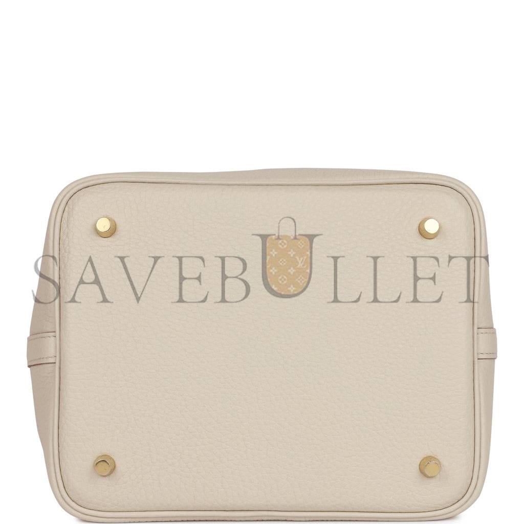 HERMES PICOTIN LOCK 22 BETON CLEMENCE GOLD HARDWARE (22*21*17cm)