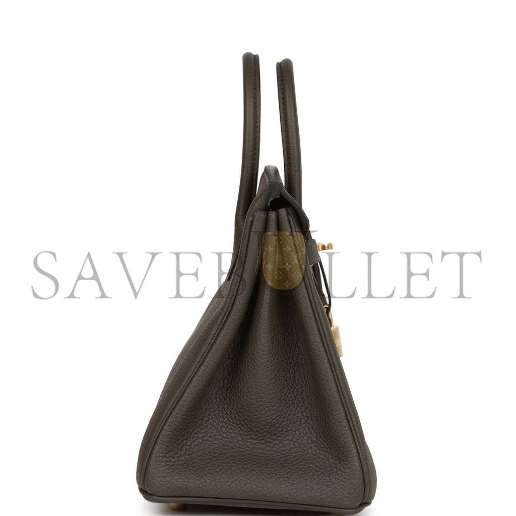 HERMES BIRKIN 25 VERT DE GRIS TOGO GOLD HARDWARE HANDMADE (25*20*13cm)