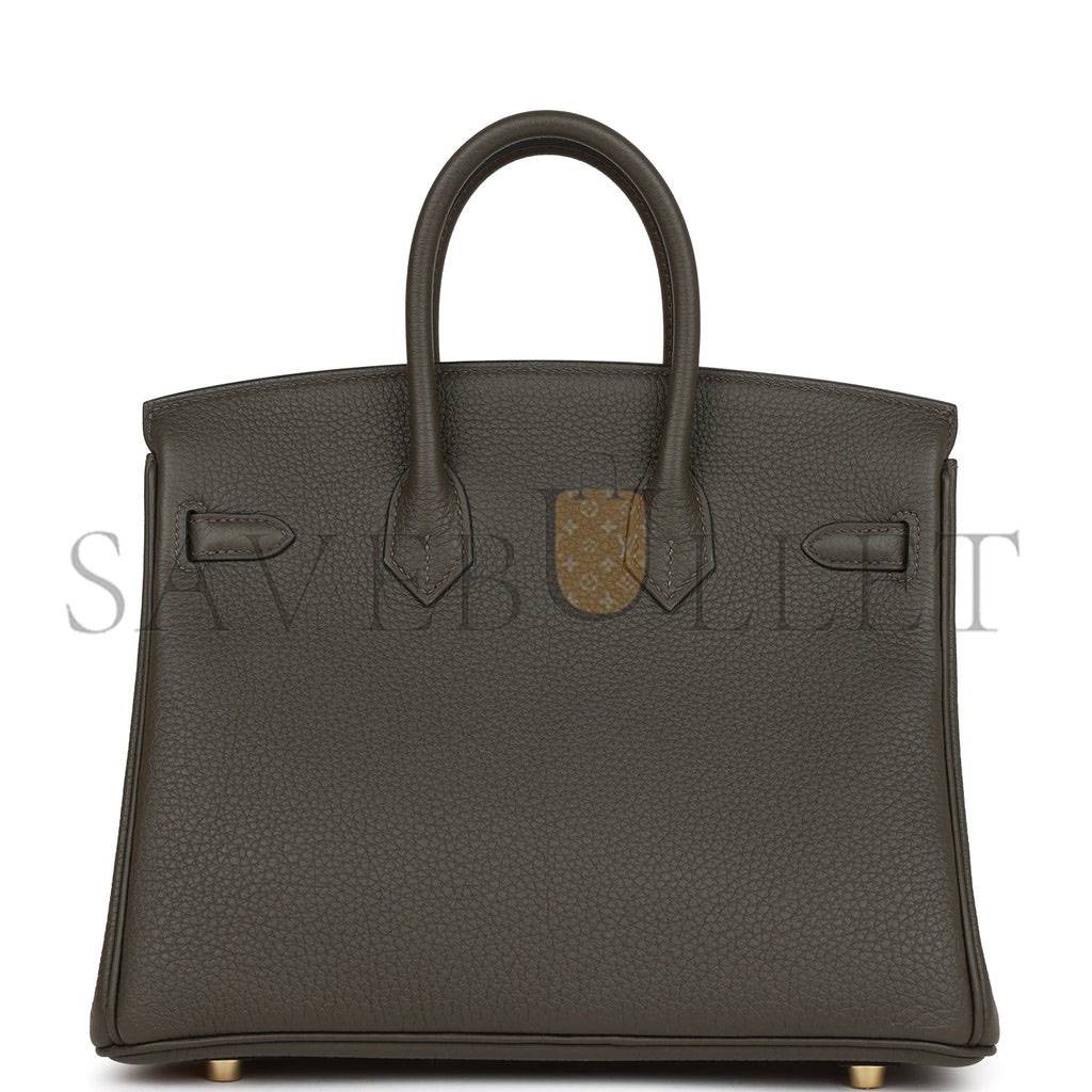 HERMES BIRKIN 25 VERT DE GRIS TOGO GOLD HARDWARE HANDMADE (25*20*13cm)