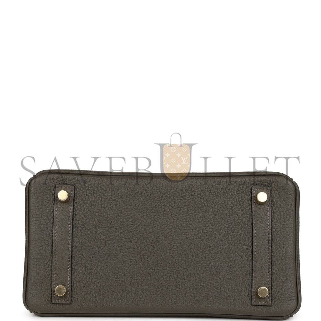 HERMES BIRKIN 25 VERT DE GRIS TOGO GOLD HARDWARE HANDMADE (25*20*13cm)