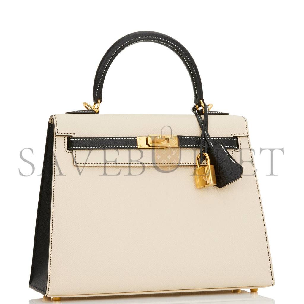 HERMES KELLY 25 SELLIER EPSOM GOLD HARDWARE (25*17*7cm)