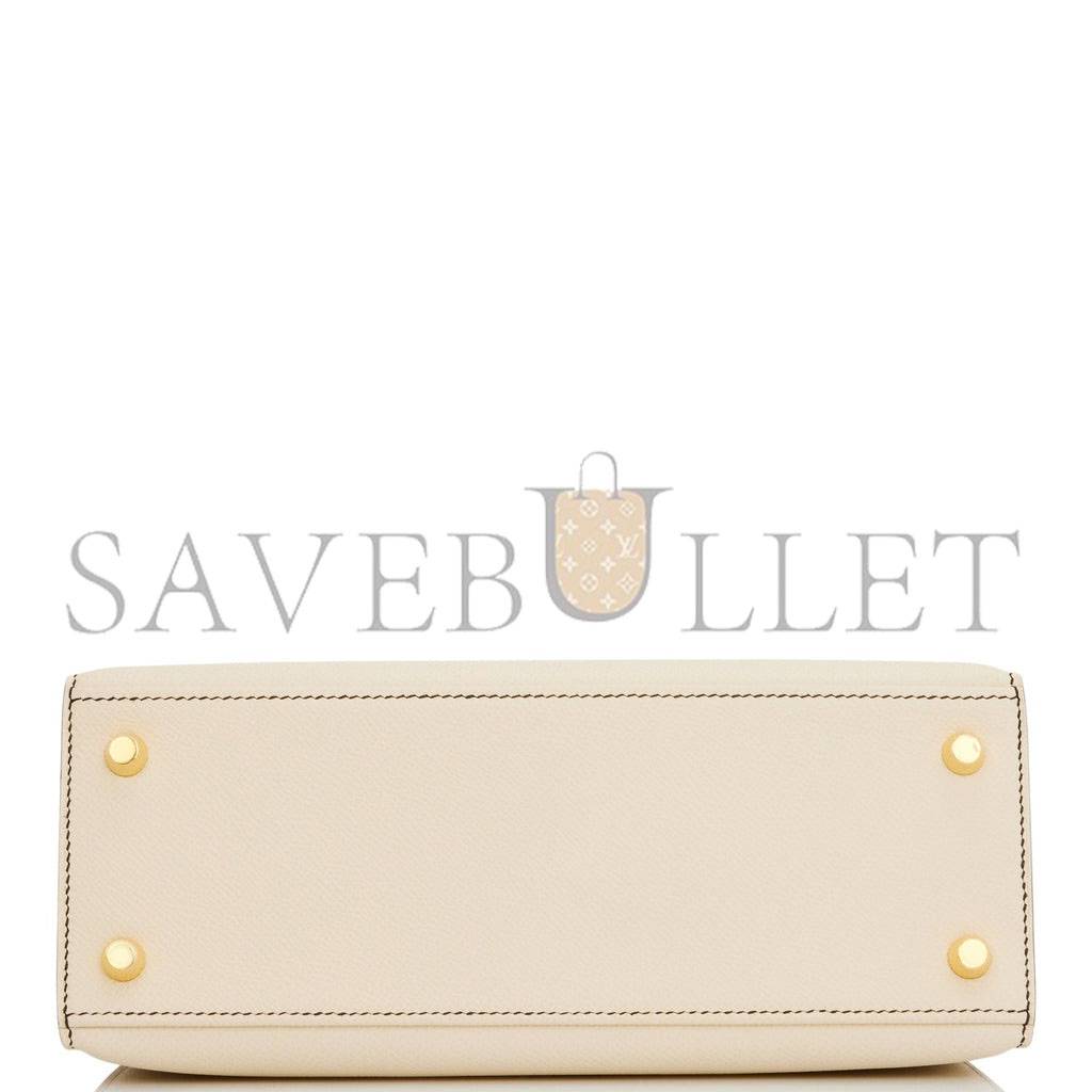 HERMES KELLY 25 SELLIER EPSOM GOLD HARDWARE (25*17*7cm)