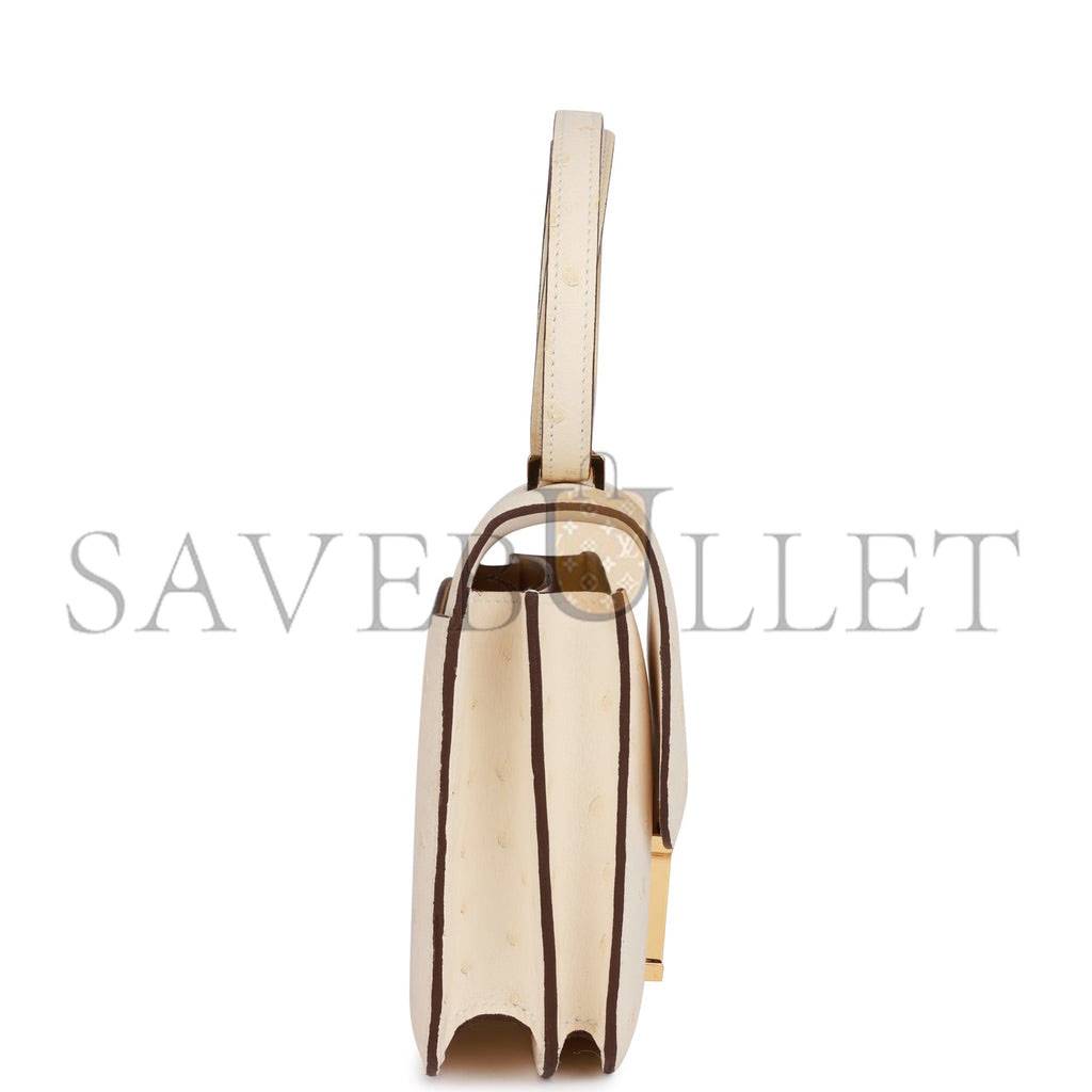 HERMES MASTER CONSTANCE 18 OSTRICH GOLD HARDWARE (18*15*4cm)