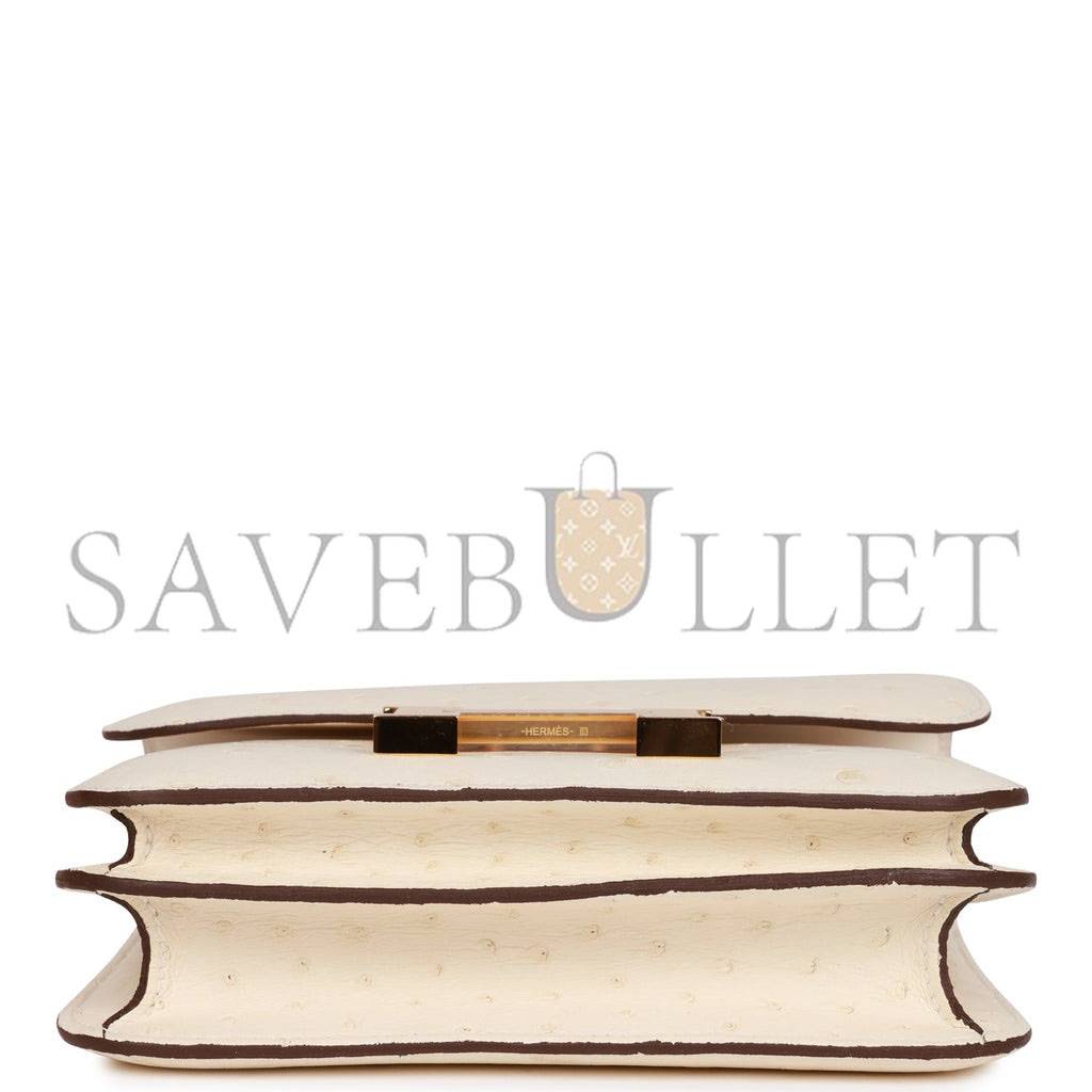 HERMES MASTER CONSTANCE 18 OSTRICH GOLD HARDWARE (18*15*4cm)
